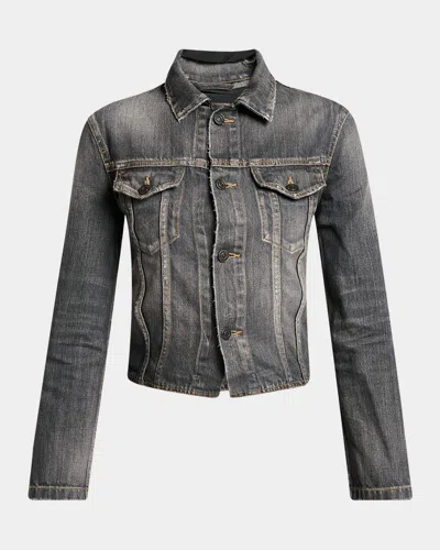 BALENCIAGA LACE-UP DENIM JACKET