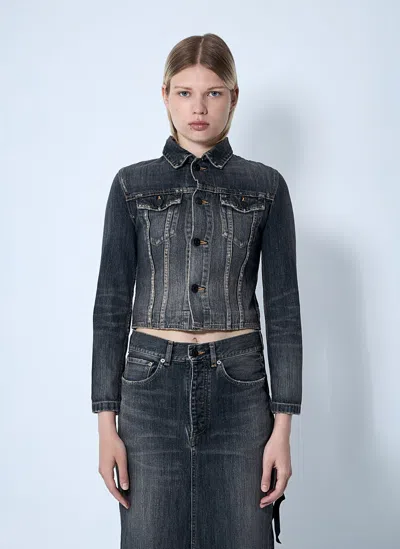 BALENCIAGA LACE-UP DENIM JACKET