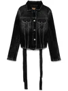 Balenciaga Denim Jacket With Laces In Black