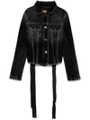 Balenciaga Denim Jacket With Laces In Black