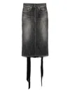 Balenciaga Denim Skirt With Laces Interwining