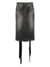 Balenciaga Women Denim Skirt With Laces Interwining