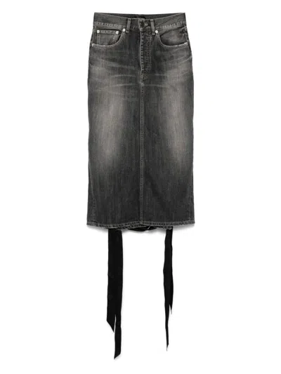 BALENCIAGA BALENCIAGA LACE-UP DENIM SKIRT