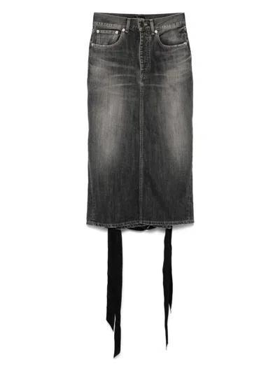 BALENCIAGA BALENCIAGA LACE-UP DENIM SKIRT