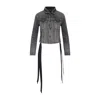 Balenciaga Dark Grey Cotton Lace Up Jacket With Unique Overwashed Effect