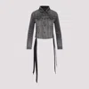 Balenciaga Dark Grey Denim Jacket With Laces In Gray