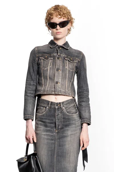 Balenciaga Lace-up Jacket In Denim