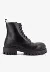 Balenciaga Leather Boots With Maxi Rubber Sole In Black