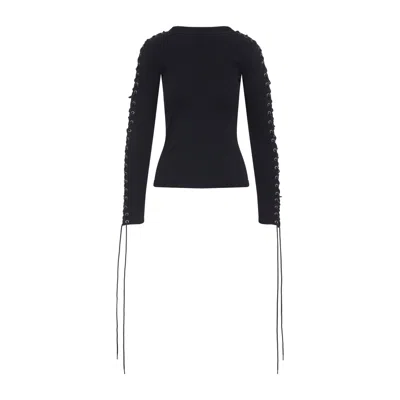 BALENCIAGA BALENCIAGA LACE-UP LONG SLEEVES T--SHIRT WOMEN