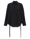 Balenciaga Lace Up Shirt And Blouse Black In Black