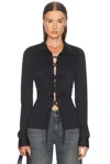 Balenciaga Lace Up Shirt In Black