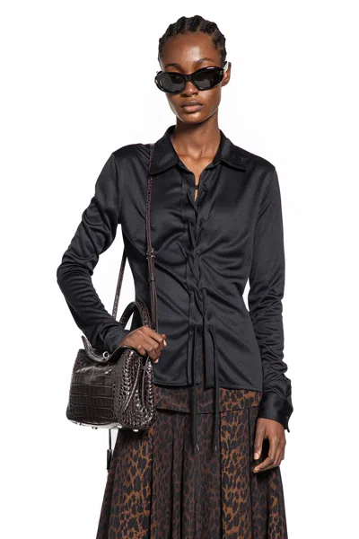 Balenciaga Lace-up Shirt In Black
