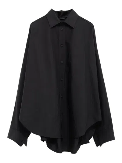 Balenciaga Lace-up Shirt In Black