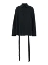 Balenciaga Lace Up Shirt Regenerative Cotton Poplin In Black