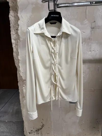 Balenciaga Lace-up Shirt In White