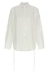 Balenciaga Oversized Button-front Shirt With Drawstring Hem In White