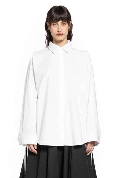 Balenciaga Lace-up Cotton-poplin Shirt In White