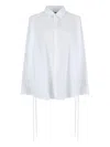 Balenciaga Oversized Button-front Shirt With Drawstring Hem In White
