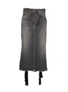 Balenciaga Women Denim Skirt With Laces Interwining
