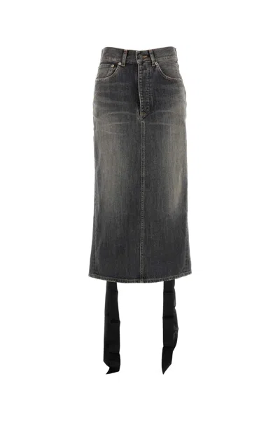 Balenciaga Lace- Up Skirt In Gray