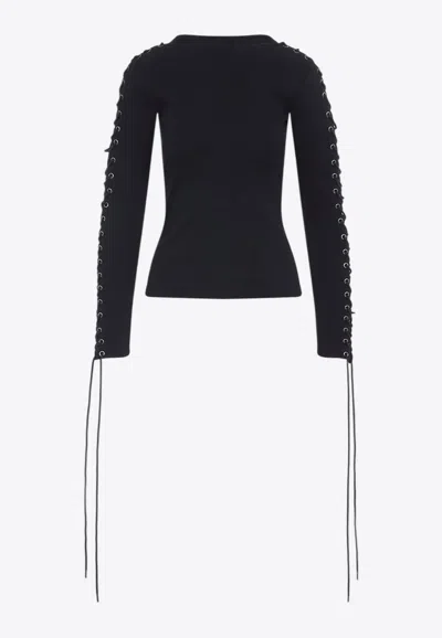BALENCIAGA LACE-UP SLEEVED TOP