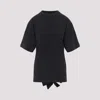 Balenciaga Lace Up Back Bow Detail T-shirt In Faded Washed Black