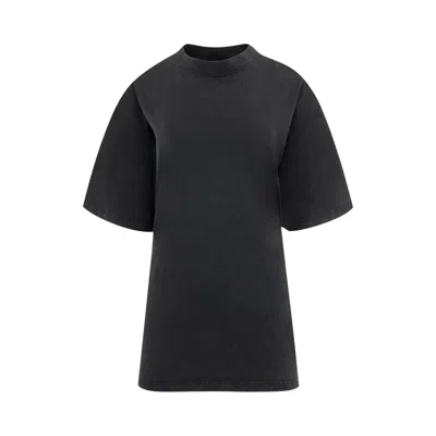 Pre-owned Balenciaga Lace-up T-shirt 'faded Washed Black' | Women's Size M