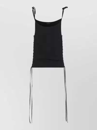 Balenciaga Lace Up Technical Ripstop Tank Top In Black
