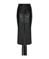Balenciaga Laced Leather Skirt In Black