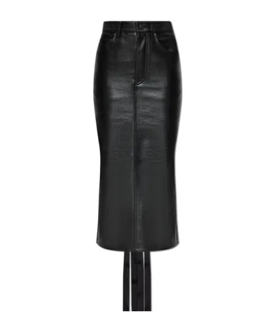 Balenciaga Laced Leather Skirt In Black
