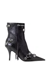 Balenciaga Cagole 50 Ankle Boots In Lamb Leather In Black