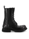 Balenciaga Black Truck Leather Boots In Black