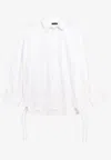 Balenciaga Oversized Button-front Shirt With Drawstring Hem In White