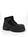 Balenciaga Slate Suede And Canvas Combat Ankle Boots In Brown