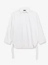 Balenciaga Oversized Button-front Shirt With Drawstring Hem In White