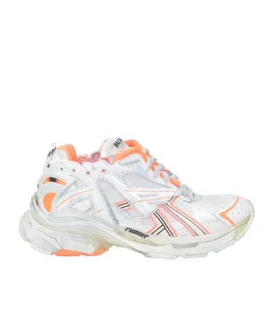 Balenciaga Lace-up Logo Sneakers In White