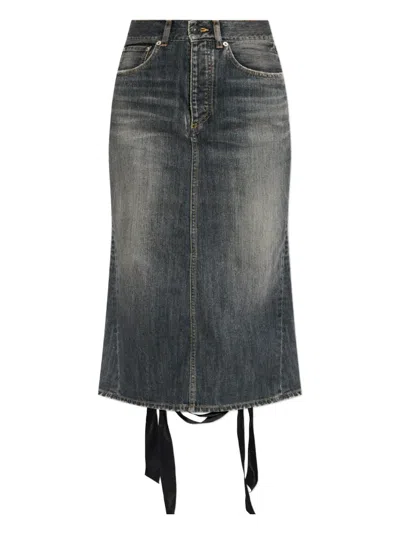Balenciaga -style Black Denim Mini Skirt