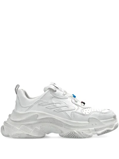 Balenciaga Lace-up Platform Sneakers In White