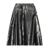 Balenciaga Ladies Black Crocodile-effect A-line Skirt In Black