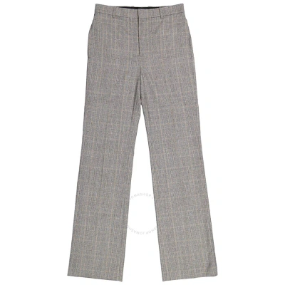 Balenciaga Ladies Black Flared Checked Trousers