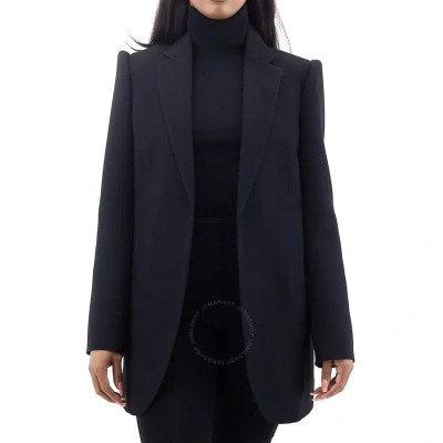 Balenciaga Ladies Black Suspended Shoulder Jacket In Blue