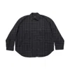 Balenciaga Checked-pattern Long-sleeve Shirt In Grey/beige