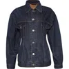 Balenciaga Collared Button-up Denim Jacket In Purple