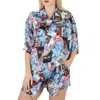 Balenciaga Ladies Mix Postcard All-over Print Minimal Shirt