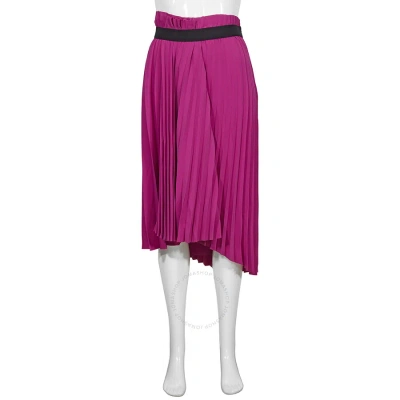 Balenciaga Ladies Pink Asymmetrical Draped Pleated Skirt