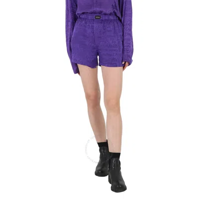 Balenciaga Ladies Violet Pajama Shorts In Purple