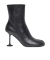 Balenciaga Black Leather Lady Ankle Boots In Black