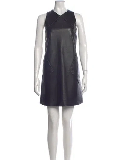 Pre-owned Balenciaga Lamb Leather Mini Dress In Black