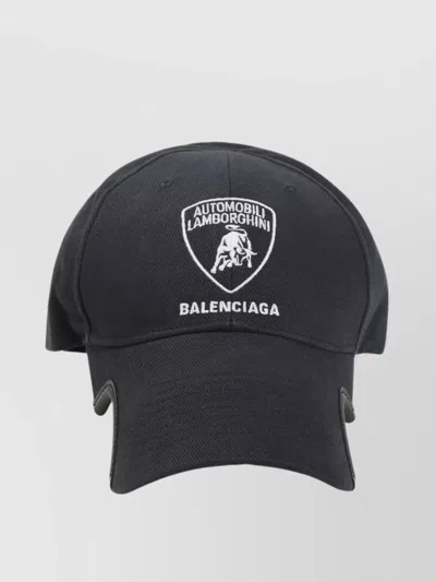 Balenciaga Lambo Hat Cotton Curved Brim In Black