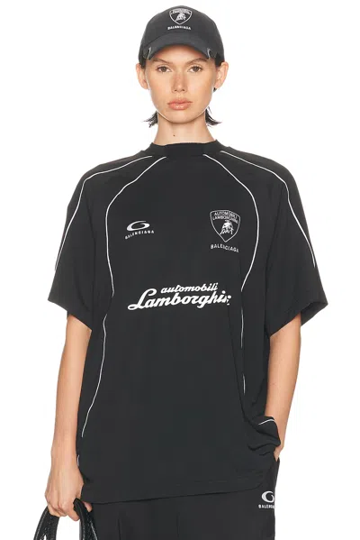 Balenciaga Lamborghini Oversized Soccer T-shirt In Black